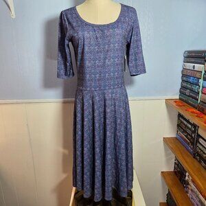 Lularoe Large Geometric Print Shortsleeve Casual Summer Midi Dress NWT